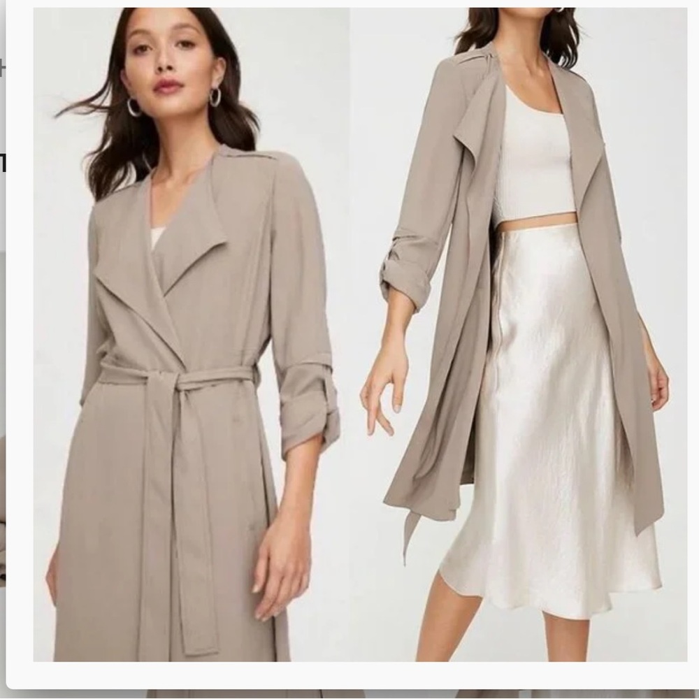 Aritzia Babaton Cream Trench Coat sierra beige  XXS NWT - Picture 2 of 12